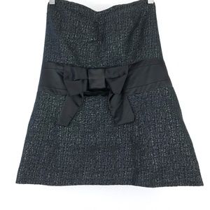 Lane Bryant Black Strapless Bow Accent Blouse Top